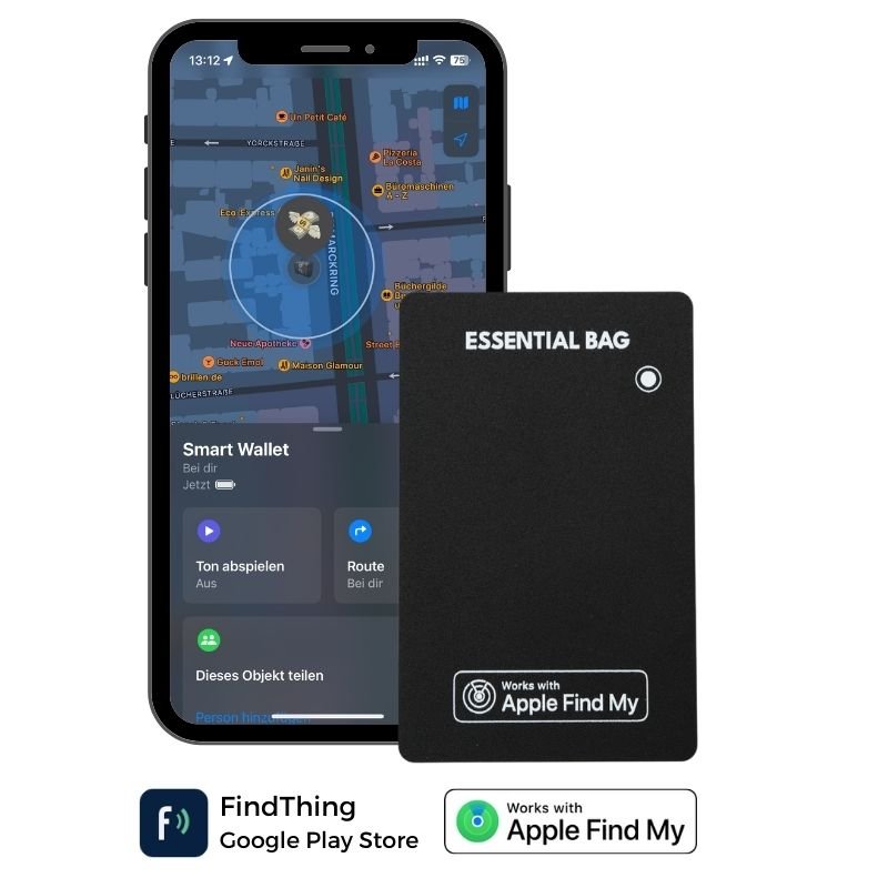 GPS Tracker Karte für iOS & Android Mini Wallet Tracker ohne SIM Karte Tracking für