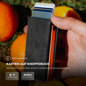 Smart Wallet 3.0 Limited Orange – Karten auf Knopfdruck auffächern
