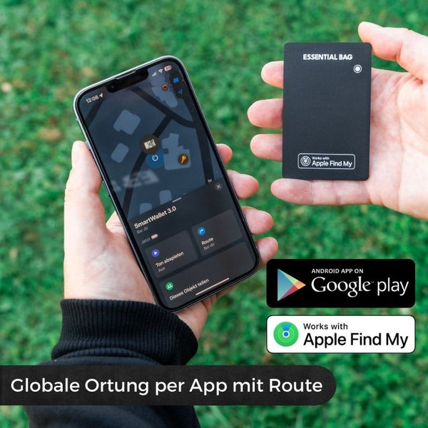 GPS Tracker Karte für iOS & Android Mini Wallet Tracker ohne SIM Karte Tracking für